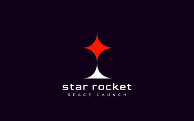Star Rocket Launch Slim Logo