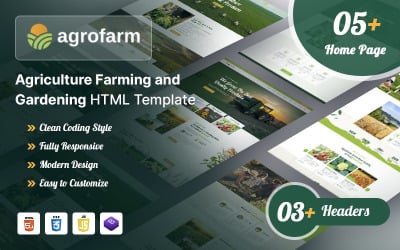 Agrofarm - Сельское хозяйство, сельское хозяйство и садоводство HTML-шаблон