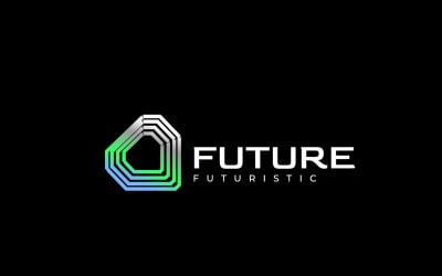 Gradient Future Line Symbol Logo