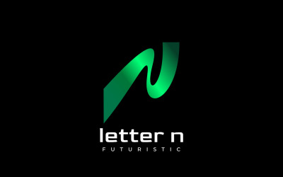Grön gradient Tech bokstaven N-logotyp