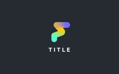 Iconico logo contemporaneo F Tech Swirl ondulato
