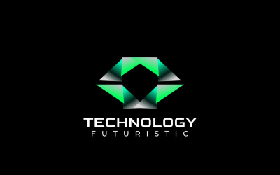 Logo abstrait Tech dégradé vert