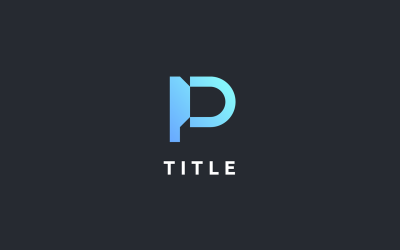Logo icônico contemporâneo P Blue Tech Shade