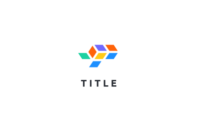 Logo iconico contemporaneo quadrato astratto blocchi colorati
