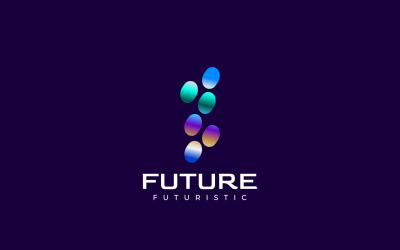 Abstract rond Techno futuristisch verloop Logo-ontwerp