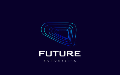 Blå Future Line Tech abstrakt logotyp