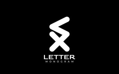 Corporate Simple Monogram Letter XV Bold Logo