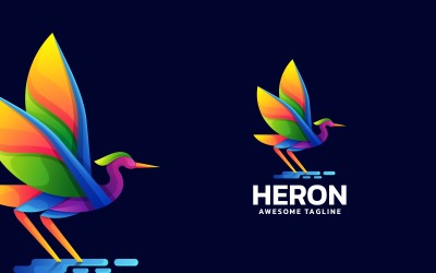 Heron színes logó sablon