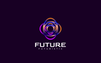 Kulaté futuristické Tech Line Connect Logo