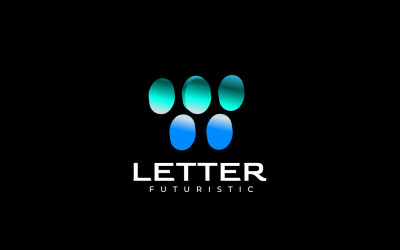 Logo de la lettre W dégradé futuriste techno