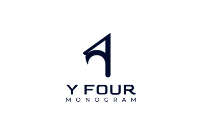 Logo de la lettre Y 4 de monogramme simple d&amp;#39;entreprise