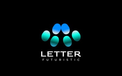 Logo dégradé techno futuriste abstrait
