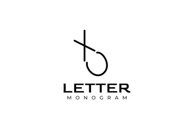 Monogram Litera CX Płaskie Logo