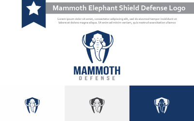Big Mammoth Elephant Shield Strong Defense Logo-Vorlage