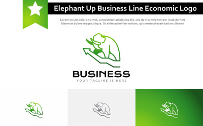 Elephant Up Finance Business Management Line Logo économique moderne