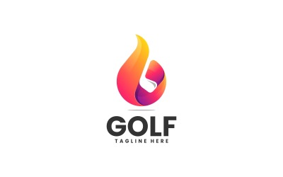 Feuer-Golf-Logo mit Farbverlauf