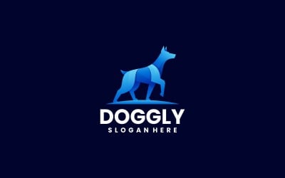Gradientowy styl logo pieska