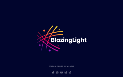 Logo artistico della linea di luce sfolgorante