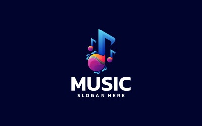Müzik Gradyan Renkli Logo