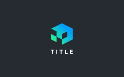 Elegante logo a bagliore di dati a forma di blocco minimo