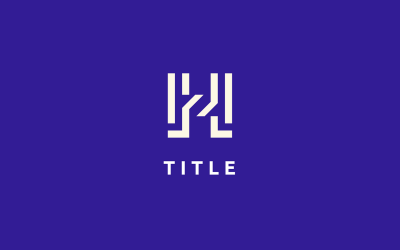Elegante logo monogramma aziendale blu H HH iconico