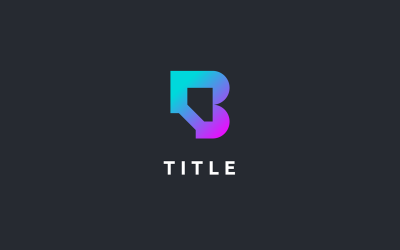 Schlankes, ikonisches B Cyan Tech Shading Logo