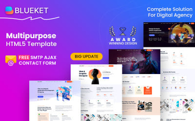 Blueket — цифровое агентство и многоцелевой HTML5-шаблон