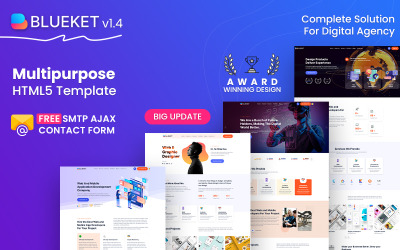 Blueket - Digitale Agentur und Mehrzweck-HTML5-Vorlage