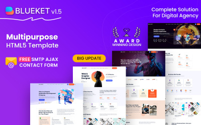 Blueket – Digitális Ügynökség és többcélú HTML5-sablon