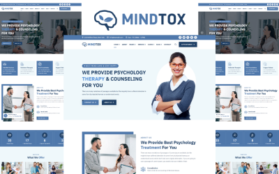 Mindtox - Psykolog, psykologi, terapi &amp;amp; rådgivning HTML5-mall