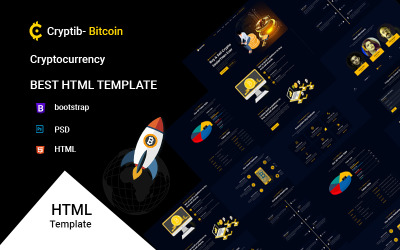 Modèle Crypto Crypto-monnaie ICO &amp;amp; Bitcoin HTML5