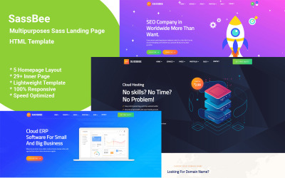 Sassbee - 多用途 Sass 登陆 HTML 模板