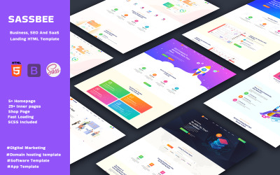 Sassbee - Mehrzweck-Sass-Landing-HTML-Vorlage