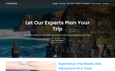 Travelite – HTML5 шаблон цільової сторінки туристичного та туристичного агентства