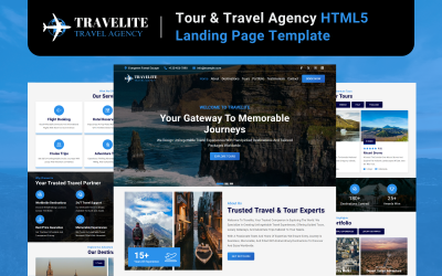Travelite - 旅游和旅行社 HTML5 登陆页面模板