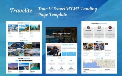 Travelite - Modèle de page de destination HTML5 pour agence de voyages et de voyages