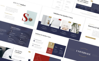 Universal Powerpoint-mall för Law &amp;amp; Firm