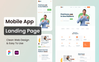 Agencico-Job Finding Landing Page UI-Elemente