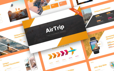 AirTrip Travel Modern Sjablonen PowerPoint presentatie