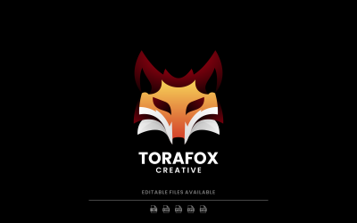 Gradient kolorów głowy lisa w stylu logo