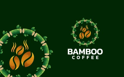 Logo de gradiente de café de bambu