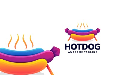 Logotipo colorido gradiente de cachorro-quente