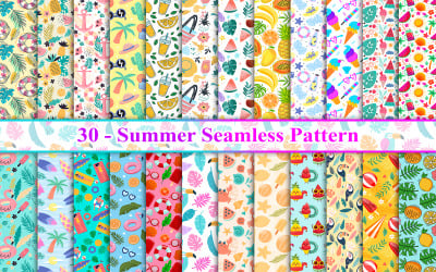 Summer Seamless Pattern Collection, Summer Pattern