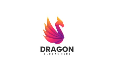 Векторный логотип градиента цвета дракона