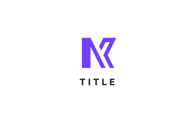 Şık Lite K Mor Teknoloji Monogram Logosu