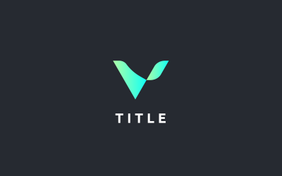 Sleek Lite V-Monogramm-Blatt-Öko-Farbton-Logo