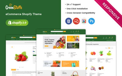 Greenstuffs - Vegetable, Organic &amp;amp; Grocery Supermarket Responsive Shopify Theme