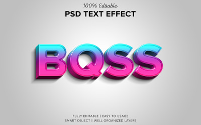 Psd de efecto de texto 3d colorido