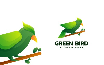 Vector grön fågel gradient logotyp