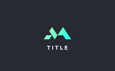 Elegantní zářivé logo aplikace M Tech Green Monogram